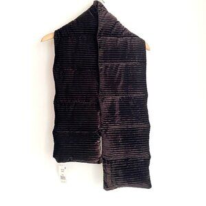 NWT Steve Madden Quilted Puffer Scarf Deep Brown